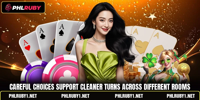 Careful choices support cleaner turns across different rooms