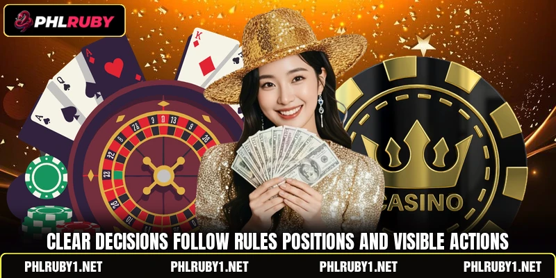 Clear decisions follow rules positions and visible actions