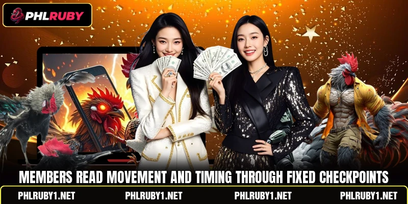 Members read movement and timing through fixed checkpoints